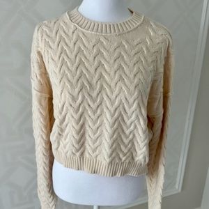 NWOT Cotton-On Cream light-weight crop sweater size L